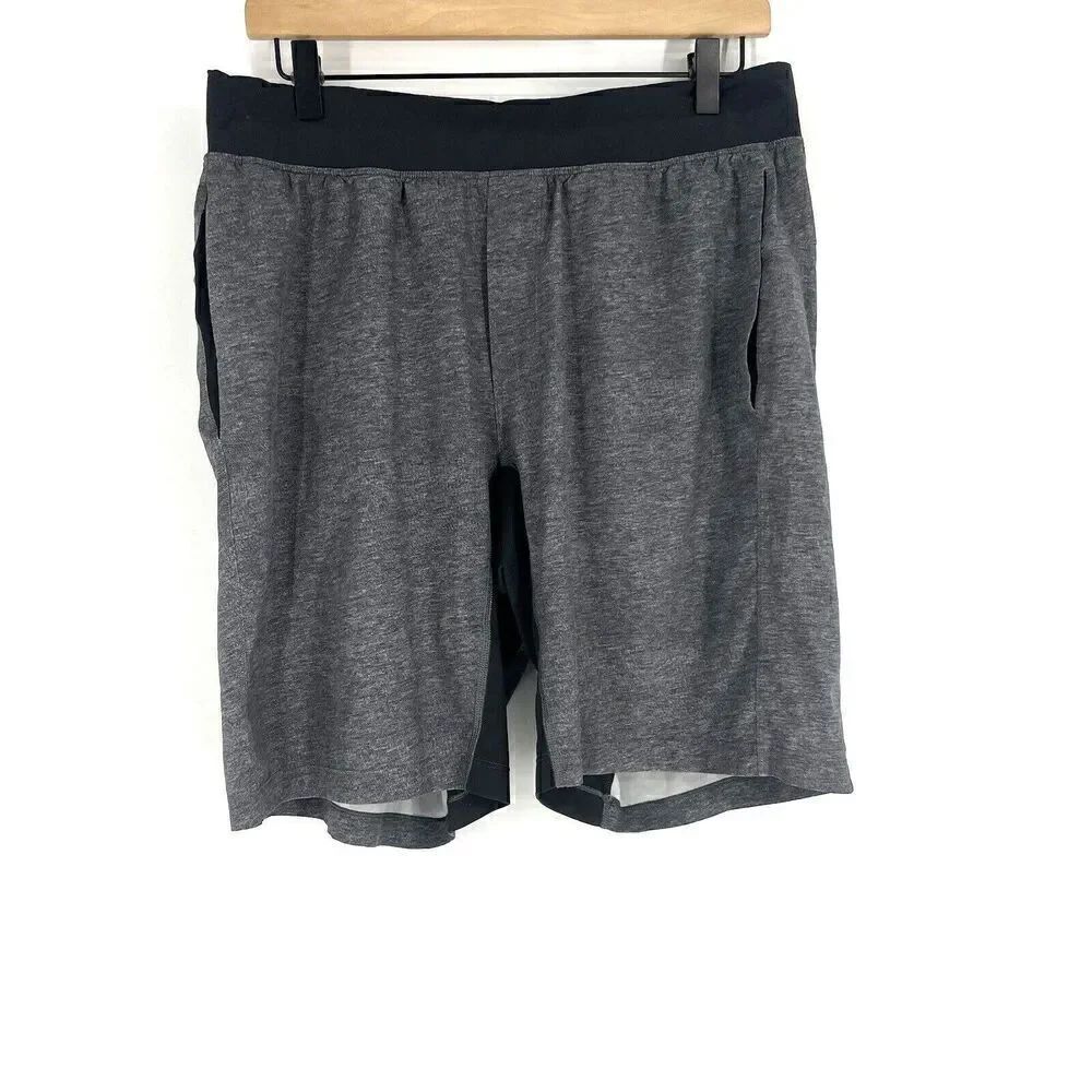 Lululemon T.H.E. Shorts Size Large Mens Gray Linerless 9” Train Run Gym Workout